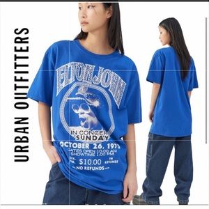 NEW Elton John Urban Outfitters UO Blue Concert Graphic Shirt T-Shirt Tee S M